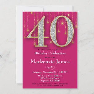 Invitation de 40e anniversaire Diamants d'or rose 