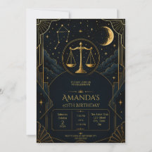 Invitation de 40e anniversaire Luxe Art Déco Balan