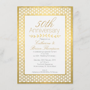 Invitation de 50e anniversaire de mariage en feuil