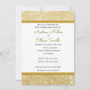 Invitation de 50e anniversaire de mariage Glitter 
