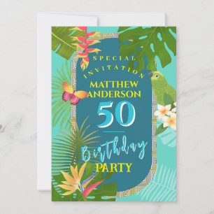 Invitation de 50e anniversaire turquoise Paradis T