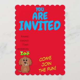 Invitation de 5 po x 7 po / carte plat