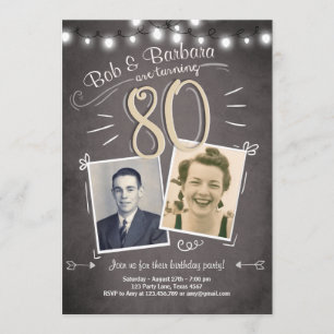 Invitation de 80e Anniversaire Tête d'anniversaire