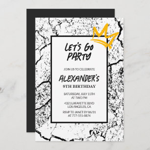 Invitation de 9 ans Noir Hip hop