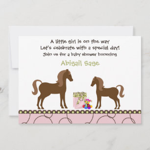 Invitation de Baby shower à cheval tendance pour f