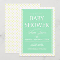 Invitation de Baby shower à point et à menthe Polk