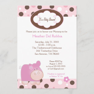Invitation de Baby shower à point tendance rose Hi