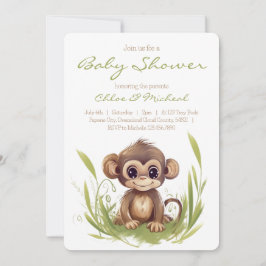 Invitation de Baby shower à thème singe