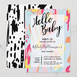 Invitation de Baby shower Abstrait et artistique m