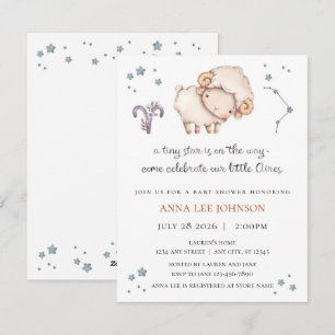 Invitation de Baby Shower Aires Zodiaque