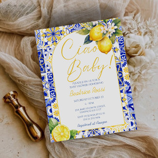 Invitation de Baby Shower Amalfi Ciao Baby à petit