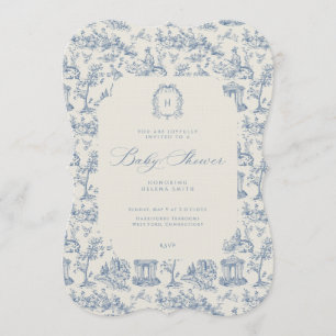 Invitation de Baby Shower Antique Floral Toile