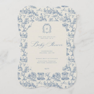 Invitation de Baby Shower Antique Floral Toile