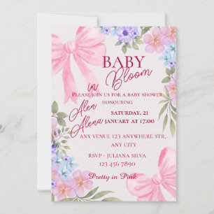 Invitation de baby shower aquarelle florale