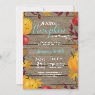 Invitation de baby shower aquatique à la citrouill