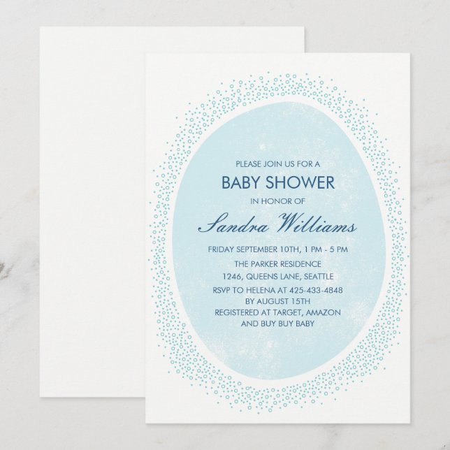 Invitation de baby shower arrosé - Mist (Devant / Derrière)