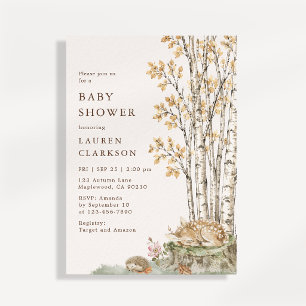 Invitation de baby shower au carreau de bois