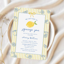 Invitation de Baby Shower au Citron Dessinée à la 