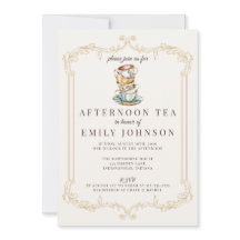 Invitation de Baby Shower au Thé de l'Après-midi