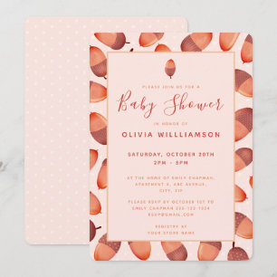 Invitation de Baby Shower Automnal Châtaigne d'Aut