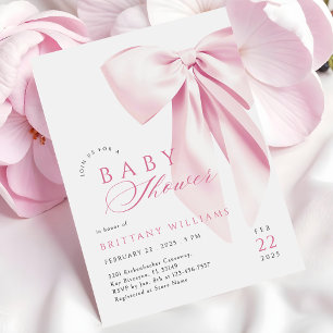 Invitation de Baby Shower avec un Nœud Papillon Ro
