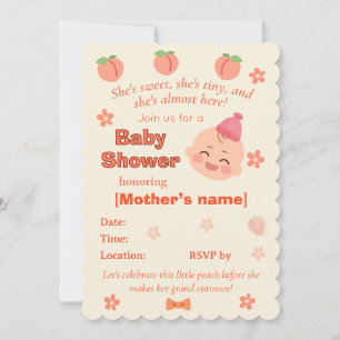 Invitation de Baby Shower Bébé Fille au thème de P