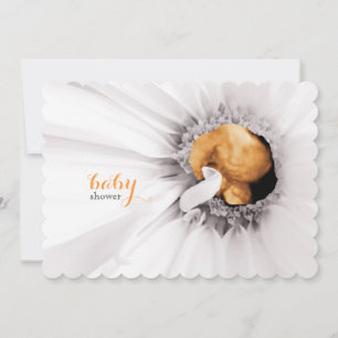 Invitation de Baby shower blanc Daisy Ultrasound