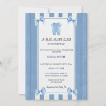 Invitation de Baby Shower Blue Jean | Bébé garçon