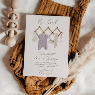 Invitation de Baby Shower Bohème pour Fille