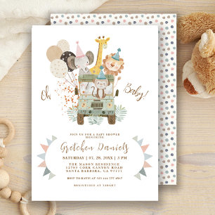 Invitation de baby shower bohème pour les animaux