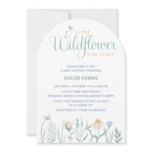 Invitation de Baby Shower Bohème "Une Petite Fleur
