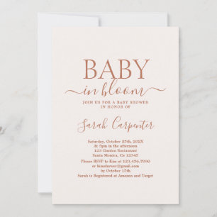 Invitation de Baby shower Boho rose pâle