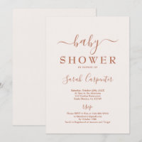Invitation de Baby shower Boho rose pâle