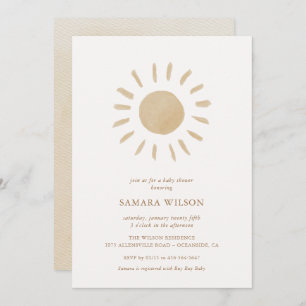 Invitation de Baby shower Boho Sunshine