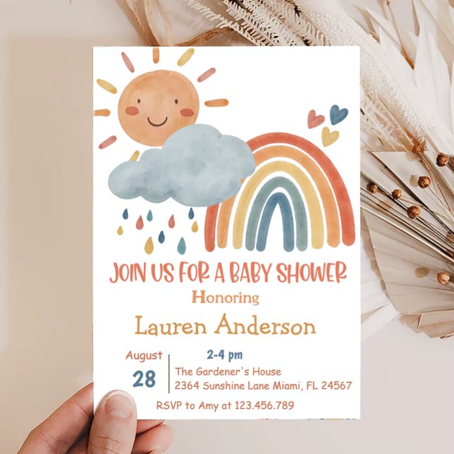 Invitation de Baby shower Boho Sunshine (Créateur téléchargé)