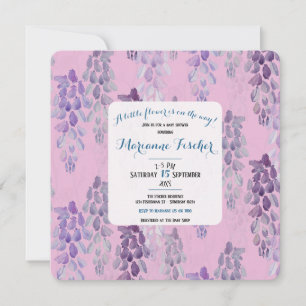 Invitation de baby shower botanique élégante rose
