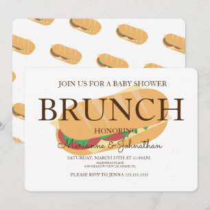Invitation de Baby Shower Brunch Sandwich Sub