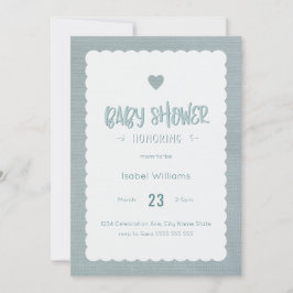 Invitation de Baby shower Burlap turquoise - Inver