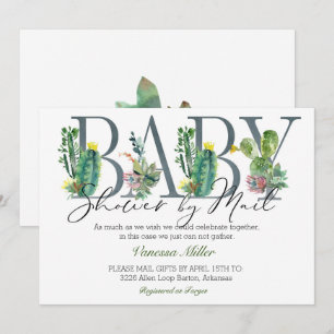 Invitation de Baby Shower Cactus par courrier