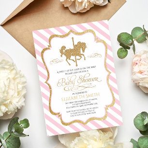 Invitation de Baby Shower Carrousel