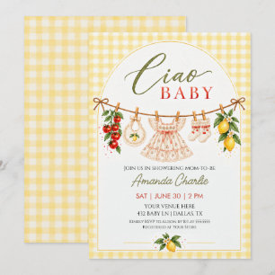 Invitation de Baby Shower Ciao Baby Été Italien