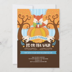 Invitation de Baby shower Citrouille de Boy Fox Li