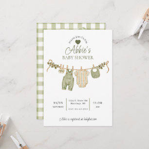 Invitation de baby shower Clothesline Tracteur agr