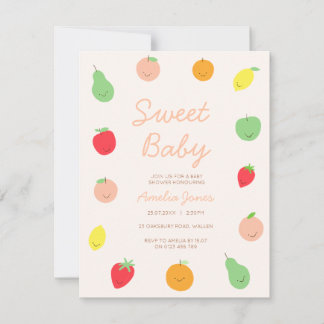 Invitation de baby shower colorée et mignonne pour