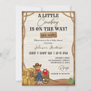 Invitation de Baby Shower Cowboy de l'Ouest