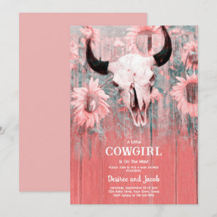 Invitation de Baby Shower Cowgirl Western Country