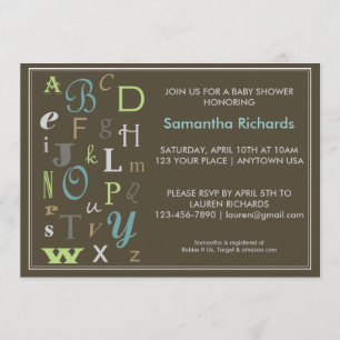 Invitation de baby shower d'ABC
