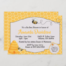 Invitation de baby shower d'abeille