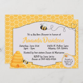 Invitation de baby shower d'abeille