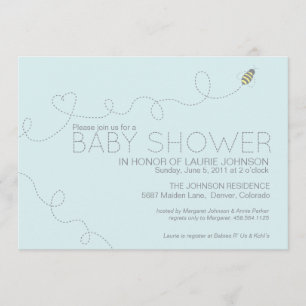 Invitation de baby shower d'abeille de miel